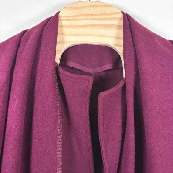 OGL CashSoft Oversized Scarf Jacket Plum Berry Women XS Cozy Modern Chic Comfort - Picture 5 of 16